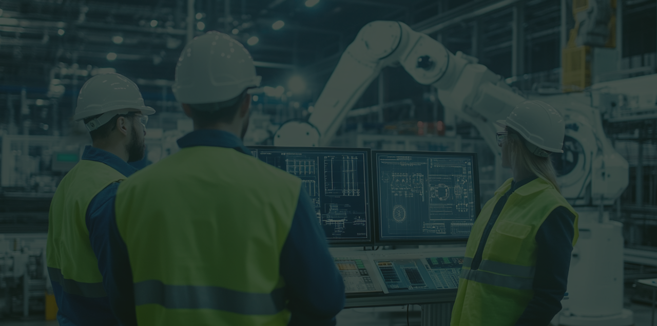 Equipe de engenharia trabalhando